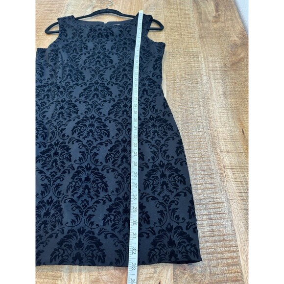 J.McLaughlin Women's Black Sleeveless Textured Sheath Dress Round Neck Medium - Picture 9 of 9